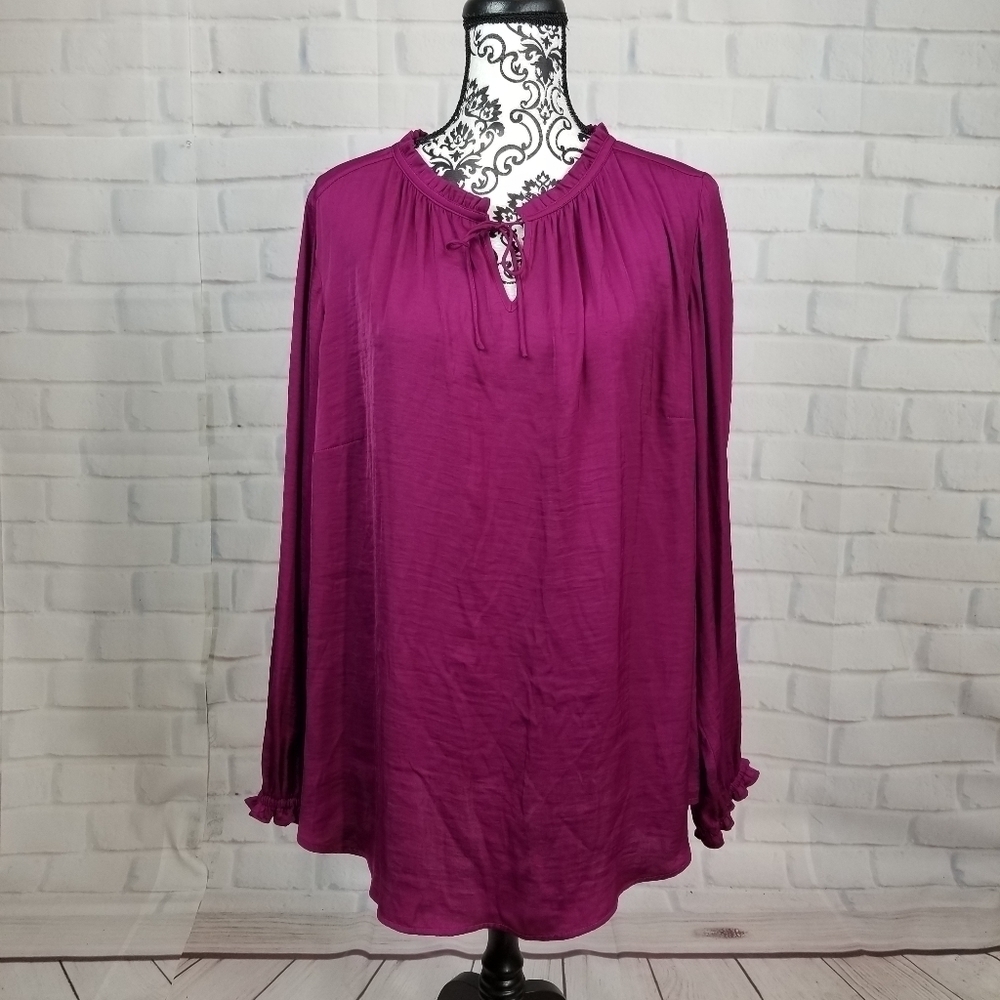 Liz Claiborne size 1x long sleeve popover top